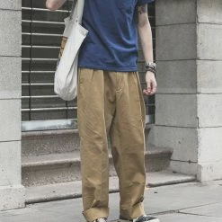 Non Stock 1930s IVY Style Double Pleated Chino Trousers - Yellow BOTTOMS