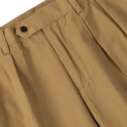 Non Stock 1930s IVY Style Double Pleated Chino Trousers - Yellow BOTTOMS