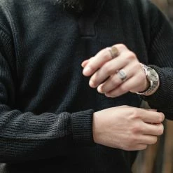 Bronson USAAF Type A-1 V-neck Mechanics Sweater - Black TOPS