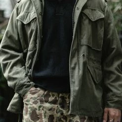 Bronson USAAF Type A-1 V-neck Mechanics Sweater - Black TOPS