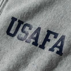 Non Stock 1950s USAFA Reverse Weave Half-Zip Sweatshirt - Gray NEW ARRIVALS