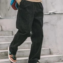 Non Stock BOTTOMS 12.5 Oz 8 Wale Corduroy Trousers - Black