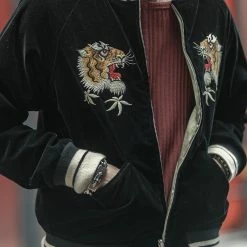 Non Stock 1950s Reversible Acetate Souvenir Jacket - Falcon × Tiger 22 Non Stock 1950s Reversible Acetate Souvenir Jacket - Falcon × Tiger