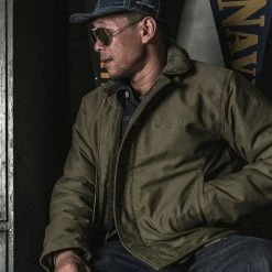 Bronson 1940s USN 3rd Type N-1 Woolen Deck Jacket - Olive Stencil OUTERWEAR