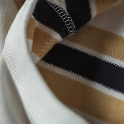 Non Stock 9.8 Oz IVY Style Striped T-Shirt - Maize/Blue TOPS