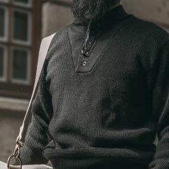Bronson TOPS US Army High Neck Wool Sweater - Black