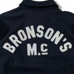 Bronson TOPS Motorcycle Turtle Zip Jersey Overweight Sweater - Black