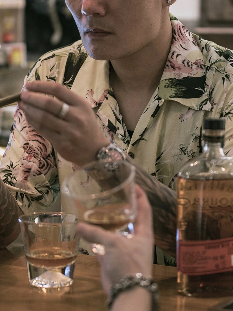 Non Stock Ukiyo-e Tiger & Bamboo Pattern Aloha Shirt - Light Green TOPS 7 Non Stock Ukiyo-e Tiger & Bamboo Pattern Aloha Shirt - Light Green TOPS