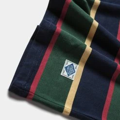 Non Stock TOPS 9.8 Oz IVY Style Striped T-Shirt - Navy/Green