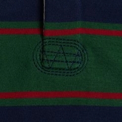 Non Stock Classic Fit Striped Jersey Rugby Shirt - Blackish Green Ivy Stripe TOPS