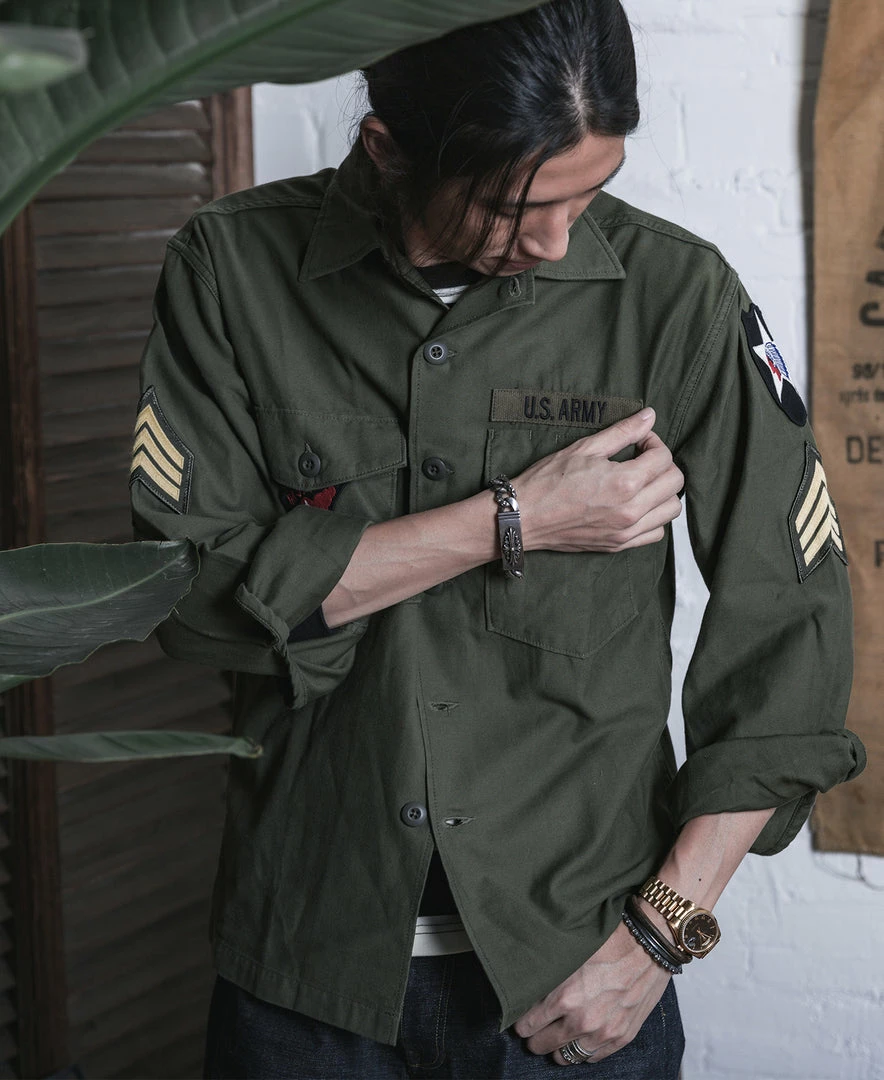 Non Stock Vietnam War US Army OG107 Fatigue Utility Shirt - Im Jin Scouts TOPS 12 Non Stock Vietnam War US Army OG107 Fatigue Utility Shirt - Im Jin Scouts TOPS