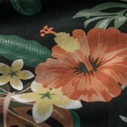 Non Stock Plants & Flowers Pattern Aloha Shirt - Black