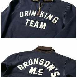 Bronson 1920s Drinking Team Motorcycle Racing Sweatshirt - Navy 26 Bronson 1920s Drinking Team Motorcycle Racing Sweatshirt - Navy