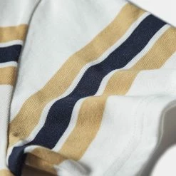 Non Stock 9.8 Oz IVY Style Striped T-Shirt - Maize/Blue TOPS