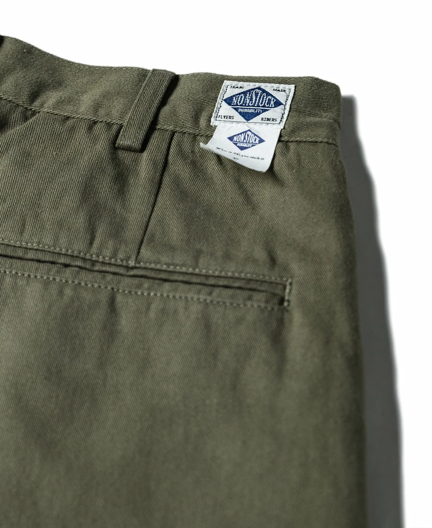 Non Stock Classic Straight Leg Double Pleated Shorts - Olive 14 Non Stock Classic Straight Leg Double Pleated Shorts - Olive
