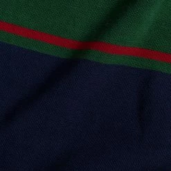 Non Stock Classic Fit Striped Jersey Rugby Shirt - Blackish Green Ivy Stripe TOPS