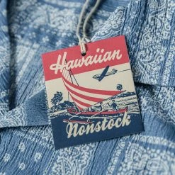 Non Stock Paisley Print Seersucker Open Collar Shirt - Sky Blue TOPS 25 Non Stock Paisley Print Seersucker Open Collar Shirt - Sky Blue TOPS