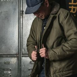 Bronson 1940s USN 3rd Type N-1 Woolen Deck Jacket - Olive Stencil OUTERWEAR