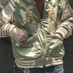 Non Stock 1950s Reversible Acetate Souvenir Jacket - Falcon × Tiger 21 Non Stock 1950s Reversible Acetate Souvenir Jacket - Falcon × Tiger