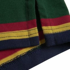 Non Stock Classic Fit Striped Jersey Rugby Shirt - Green Ivy Stripe TOPS