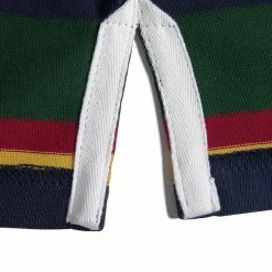 Non Stock Classic Fit Striped Jersey Rugby Shirt - Green Ivy Stripe TOPS