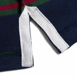 Non Stock Classic Fit Striped Jersey Rugby Shirt - Blackish Green Ivy Stripe TOPS