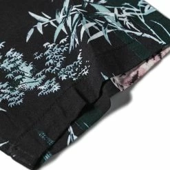 Non Stock Ukiyo-e Tiger & Bamboo Pattern Aloha Shirt - Black