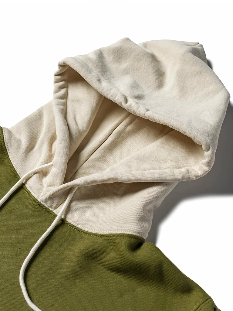 Non Stock NEW ARRIVALS 17.5 Oz Terry Cloth Two-Tone Hoodie - Olive/Apricot 12 Non Stock NEW ARRIVALS 17.5 Oz Terry Cloth Two-Tone Hoodie - Olive/Apricot