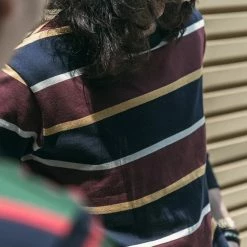 Non Stock TOPS 10 Oz Striped Long Sleeve Crewneck T-Shirt 24 Non Stock TOPS 10 Oz Striped Long Sleeve Crewneck T-Shirt