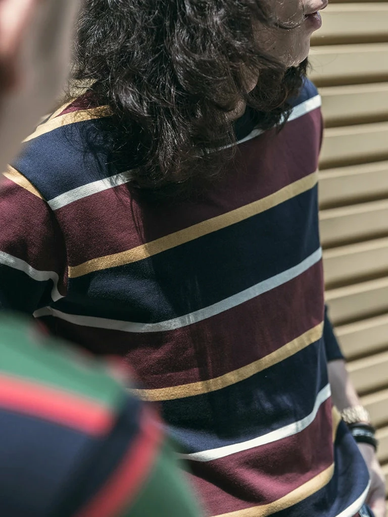 Non Stock TOPS 10 Oz Striped Long Sleeve Crewneck T-Shirt 9 Non Stock TOPS 10 Oz Striped Long Sleeve Crewneck T-Shirt