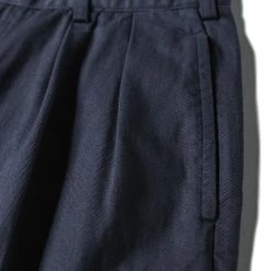 Non Stock Classic Straight Leg Double Pleated Shorts - Navy BOTTOMS