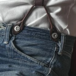 Bronson ACCESSORIES Old-Time X-Back Leather Button Suspender