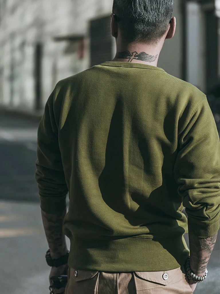 Non Stock Flying Tigers Military Print Sweatshirt - Olive 6 Non Stock Flying Tigers Military Print Sweatshirt - Olive