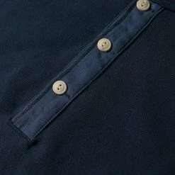 Bronson Vintage Long Sleeve Henley T-Shirt - Navy TOPS