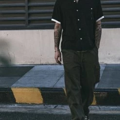 Non Stock TOPS Loose Embroidery Bowling Shirt