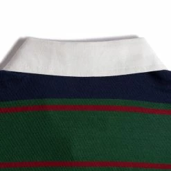 Non Stock Classic Fit Striped Jersey Rugby Shirt - Blackish Green Ivy Stripe TOPS