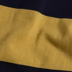 Non Stock TOPS Classic Fit Striped Jersey Rugby Shirt - Yellow And Navy Blue Stripe