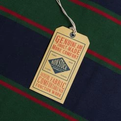 Non Stock Classic Fit Striped Jersey Rugby Shirt - Blackish Green Ivy Stripe TOPS