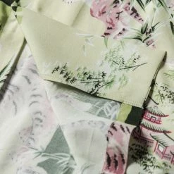 Non Stock Ukiyo-e Tiger & Bamboo Pattern Aloha Shirt - Light Green TOPS 35 Non Stock Ukiyo-e Tiger & Bamboo Pattern Aloha Shirt - Light Green TOPS