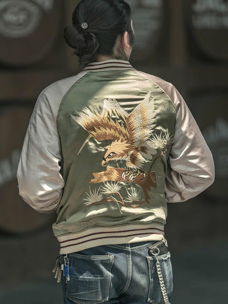 Non Stock 1950s Reversible Acetate Souvenir Jacket - Falcon × Tiger 9 Non Stock 1950s Reversible Acetate Souvenir Jacket - Falcon × Tiger