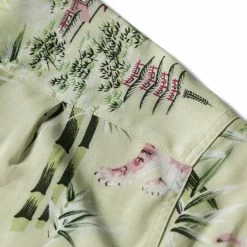 Non Stock Ukiyo-e Tiger & Bamboo Pattern Aloha Shirt - Light Green TOPS 33 Non Stock Ukiyo-e Tiger & Bamboo Pattern Aloha Shirt - Light Green TOPS