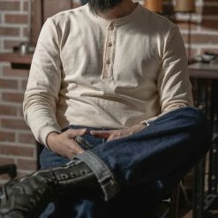 Bronson Vintage Long Sleeve Henley T-Shirt - Apricot NEW ARRIVALS