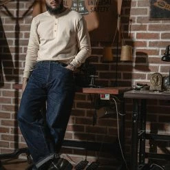 Bronson Vintage Long Sleeve Henley T-Shirt - Apricot NEW ARRIVALS