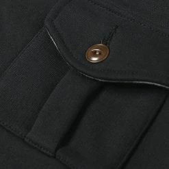 Non Stock 17.5 Oz Terry Cloth Military Pocket Sweatshirt - Black TOPS