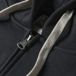 Non Stock 17.5 Oz Terry Cloth Zip-Up Hoodie - Black TOPS