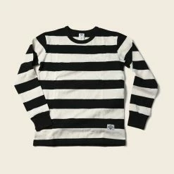 Non Stock 9 Oz Wide Striped Long Sleeve T-Shirt