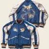 Non Stock 1950s Reversible Acetate Souvenir Jacket - Dragon Tiger Falcon OUTERWEAR