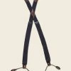 Bronson ACCESSORIES Old-Time X-Back Leather Button Suspender