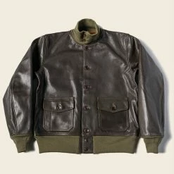 Bronson USAAF Type A-1 Leather Flight Jacket - Dark Brown OUTERWEAR