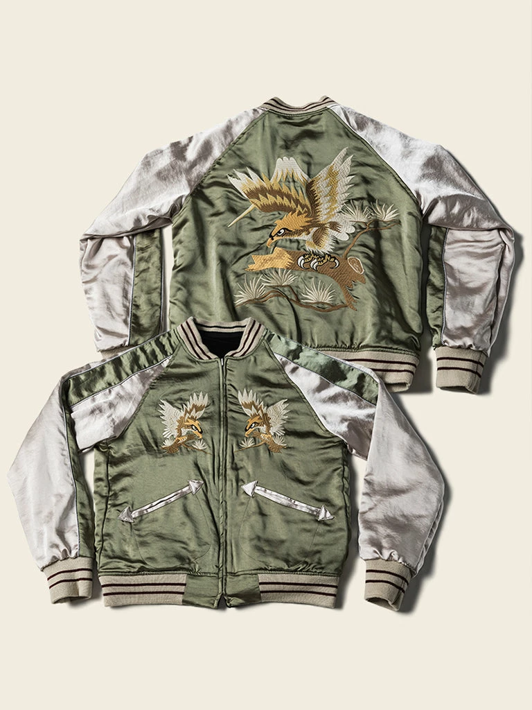 Non Stock 1950s Reversible Acetate Souvenir Jacket - Falcon × Tiger 3 Non Stock 1950s Reversible Acetate Souvenir Jacket - Falcon × Tiger